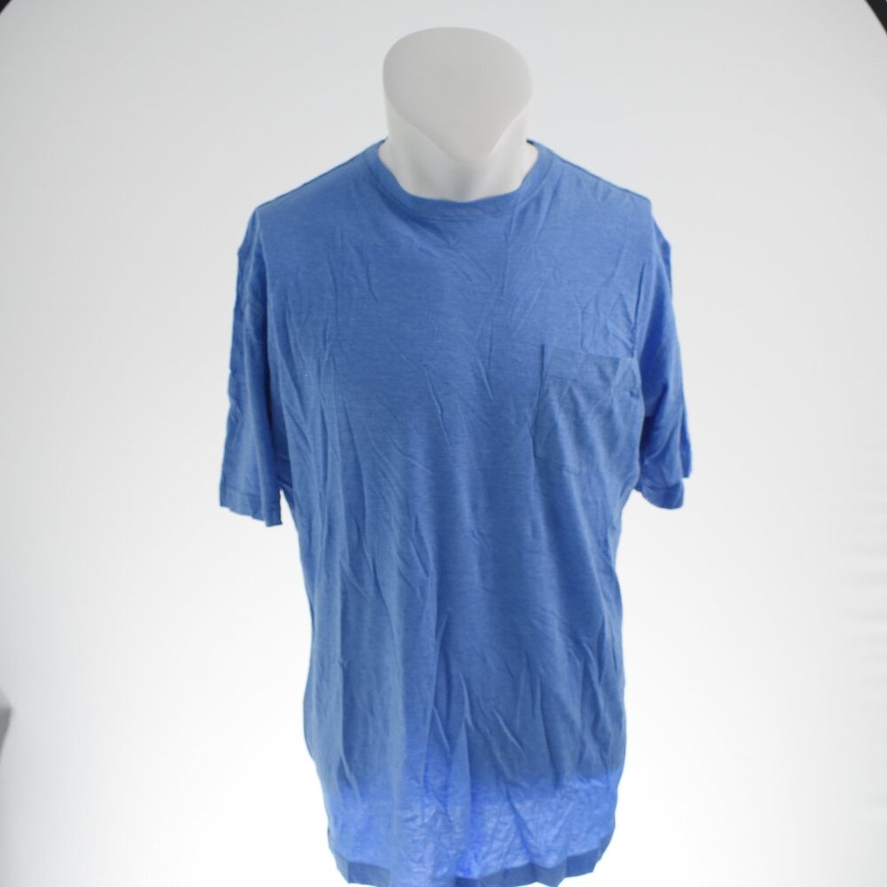 Peter Millar Men's Blue Solid Crown Seaside Cotton Pocket T-Shirt - Size Large